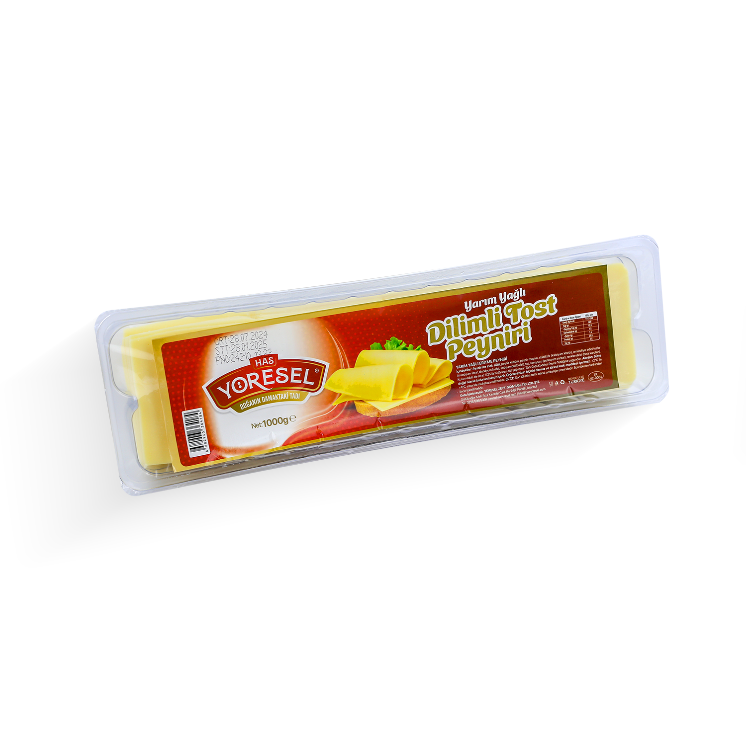 Yarım Yağlı Dilimli Tost Peyniri - 1000gr